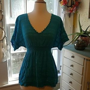 SOLD Express Metallic Woven Cotton Tunic
